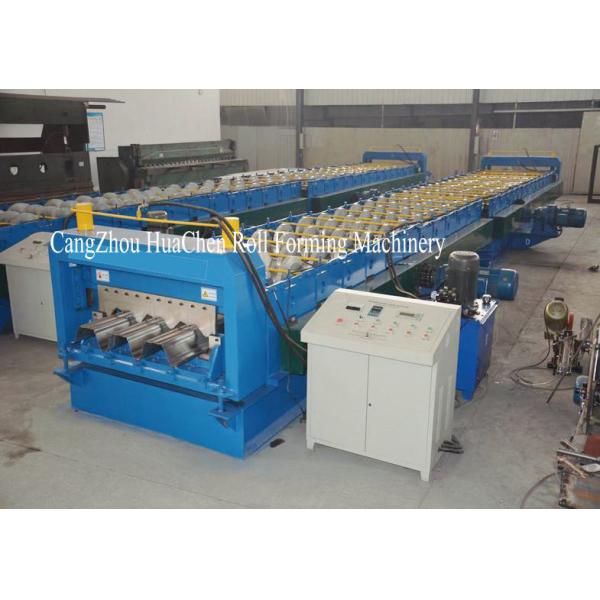 Quality PLC Control Hydralic Cut Metal Deck Roll Forming Machine For 26 Roller Stations wholesale
