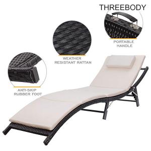 China Recliner Outdoor Patio Lounge Chairs Adjustable Back Folding and Portable Design on sale