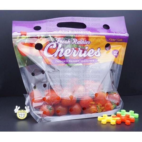 Quality fruit packaging bag for strawberry/cherry/blueberry, printed zipper strawberry food grade packaging bag with zipper, Rec wholesale