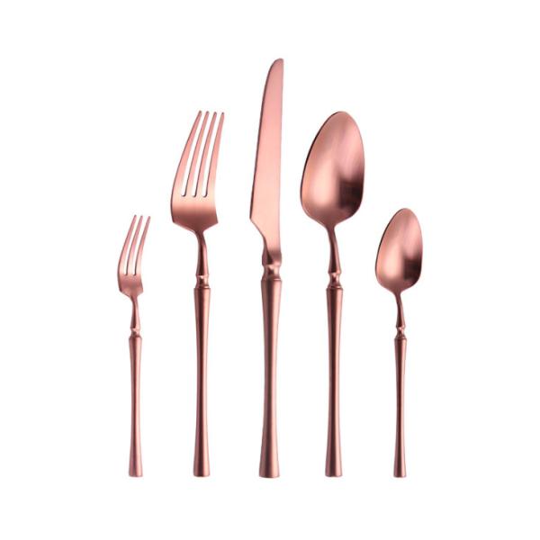 Rose Gold Stainless Steel Matte Cutlery/Hotel Tableware/Dinnerware/Flatware Set