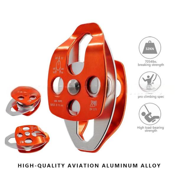 Galvanized 7075 Aluminum Portable Pulley System for High Altitude Transport and Climbing