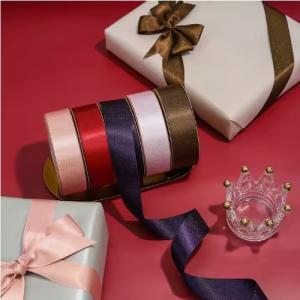 High Tenacity Polyester Satin Ribbon Gift Box Packing Custom Printed Logo