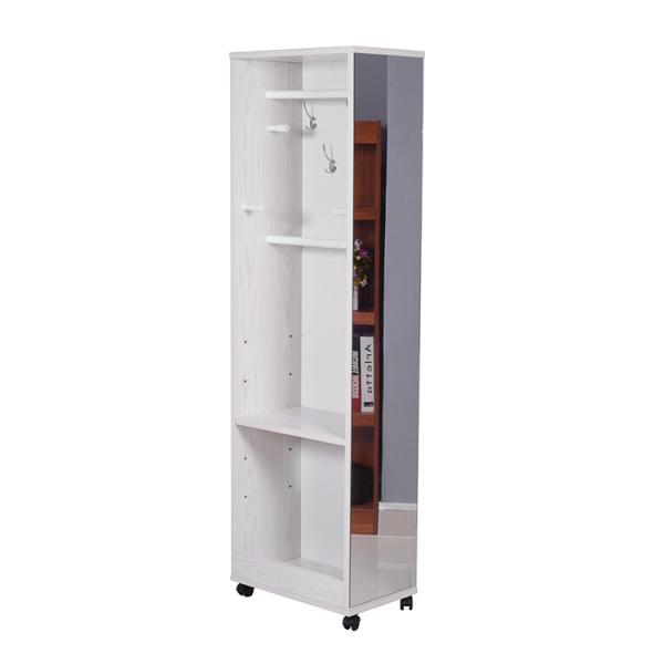 Multipurpose Wooden Clothes Cabinet MDF Universal Wheel With Adjustable Shelves