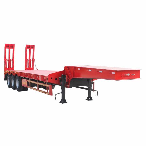 Quality Heavy Duty I Beam Lowbed Semi Trailer with Dual Line Braking System and Reinforced Gooseneck wholesale