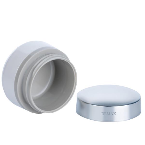 50ml Grey White Plastic Face Cream Jar With Silver Cap Unisex Frosted Plastic