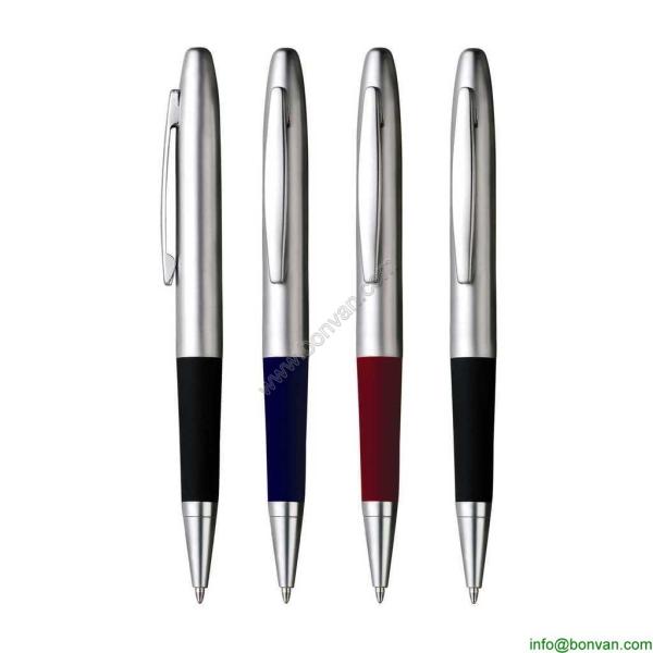 Quality Excellent quality silver metal pen with soft rubber grip,grip metal pen wholesale