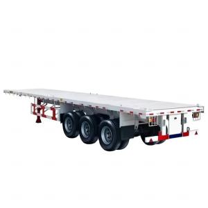 Hot 20 Feet 40 Feet Container Transport 3-Axis Flat Plate Semi-Trailer with 12.5
