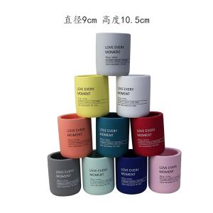 Custom Modern Ceramic Candle Jar Letterpress Printing With Lid