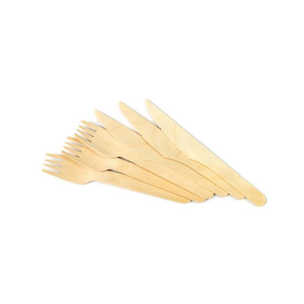 Disposable Bidegradable Wooden Knife Fork Spoon Birch Wood 16cm For Party