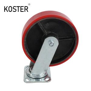 China 6 Heavy Duty Cast Black Iron Core PU Caster Castors and Universal Wheels for Trolley on sale