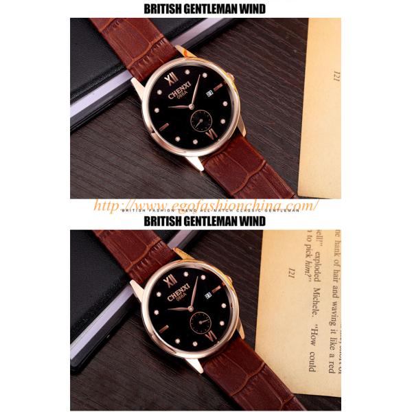 066A Fashion Business Watch Super Classic Design Rose Gold Roman Numbers Unisex Watch Hot