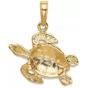 China Sea Turtle Bead  Charm Pendant Fit Euro  Style In 14k Yellow Gold on sale