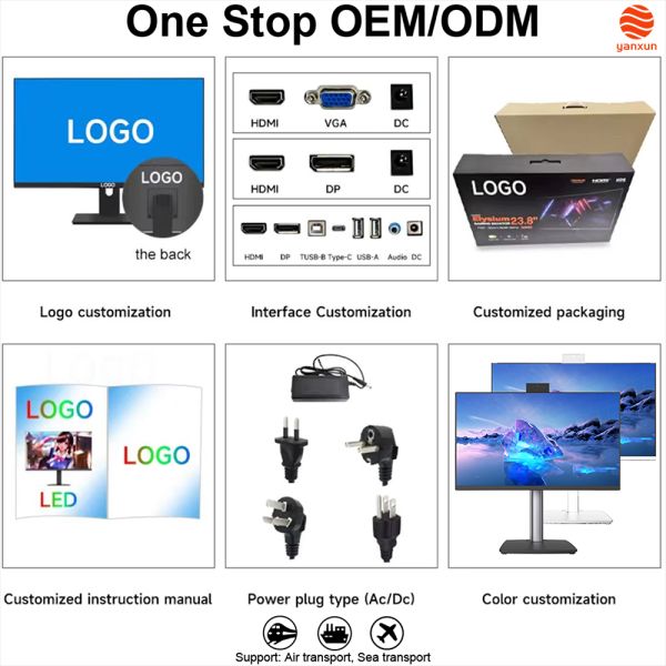 21 Inch LED Bezel-free 100*100 VESA 1K FHD Resolution 75Hz/100Hz/165Hz Refresh Rate Bezel-less VA Panel Office PC Monitor