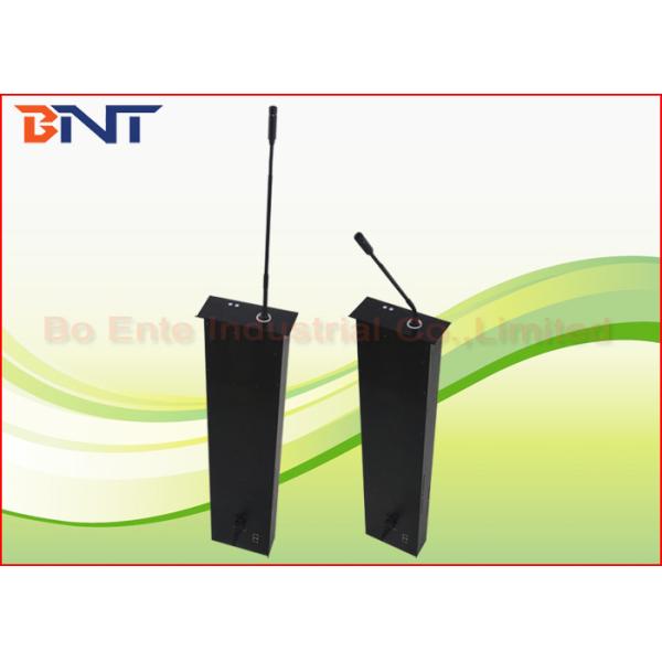 Matte Black Aluminum LCD Motorized Lift , Conference Audio System Microphone