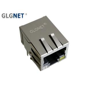 Cheap Tab Down RJ45 Single Port Jack LED 90 Degree Orientation For 1G Ethernet for sale