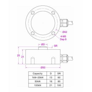 5000kg Compression Load Cell 5t Compression Force Sensor 50KN