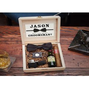 Nature Color Wood Gift Packaging Boxes Pine Board Handmade With Screen Printing