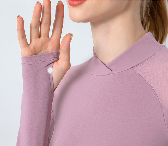 Women's Equestrian Base Layer Long Sleeve Thumb Hole Horse Riding Shirts Mesh Tops