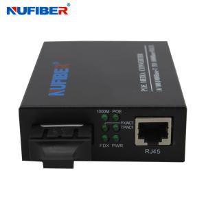 10/100/1000M SM SC 20km Fiber To Copper Media Converter With POE
