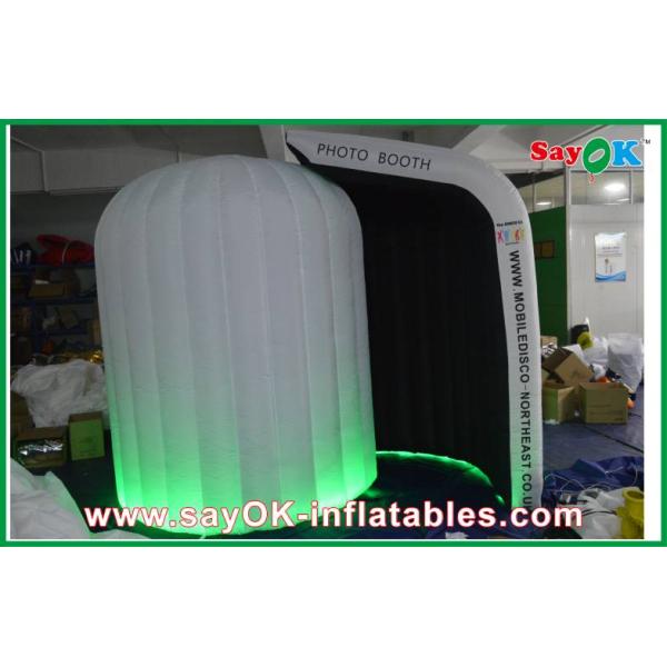 Advertising Booth Displays Black Inside White Inflatable Photo Booth Oxford Cloth For Wedding Party