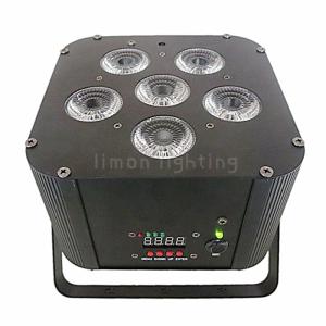 6X18W RGBWA UV 6in1 DMX Wireless Battery Operated LED Stage Par Uplights