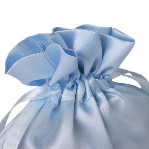 Small Pink Satin Drawstring Bags With Logo Screen Printed