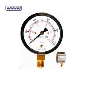 80mm Kpa Mbar Bellows Pressure Gauge Low Pressure Manometer Radial Connection