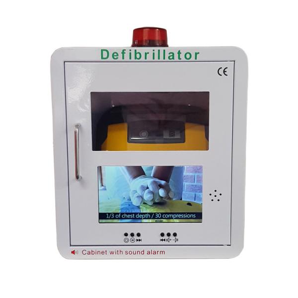 Quality Metal Frame Wall Mounted AED Defibrillator Cabinet With Video Screen And Alarm System wholesale