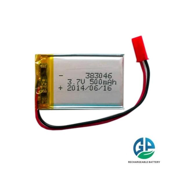 3.7v 500mah lithium polymer lipo battery 383046 Li Polymer KC Rechargeable Lipo