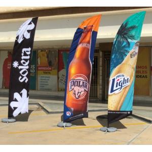 Flying Custom Feather Promotional Flag Pipe For Advertising Teardrop Banner