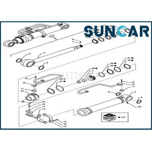 China CX290B CX300C Boom Seal Kit LZ011210 CASE Hydraulic Cylinder Seal Repair Kit on sale
