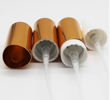 Quality 18/410 White Perfume Mist Sprayer With Gold / Silver Aluminum Triangle Cap wholesale