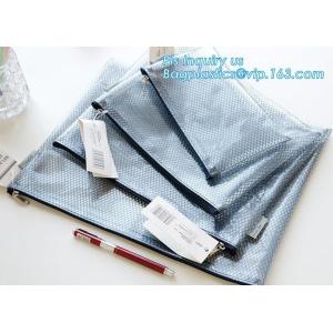 Office A4 /A5 size pvc plastic mesh zipper file bag, B6 A5 B5 A4 transparent