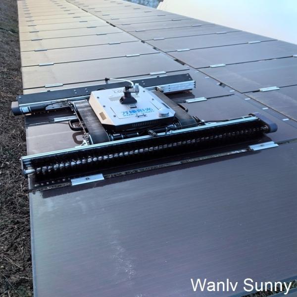 Quality Solar Panel Cleaning Robot with Dual Rotating Nylon Brush Rollers and Long Water Pipe wholesale