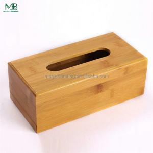 Non-folding Rack Multifunctional Bamboo Facial Cube Tissue Box for Bathroom or