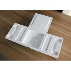 China Foldable Thermoformed Moulded Pulp Tray Green Debossed Embossed on sale