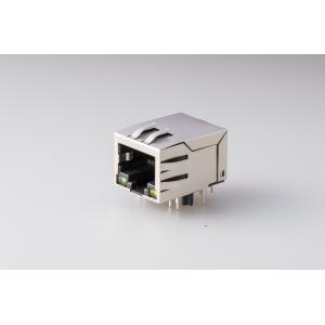 RMS-048Q-10F6-GY , Shielded Magnetic RJ45 Jack Insert Plating 10P 1x1 Port With