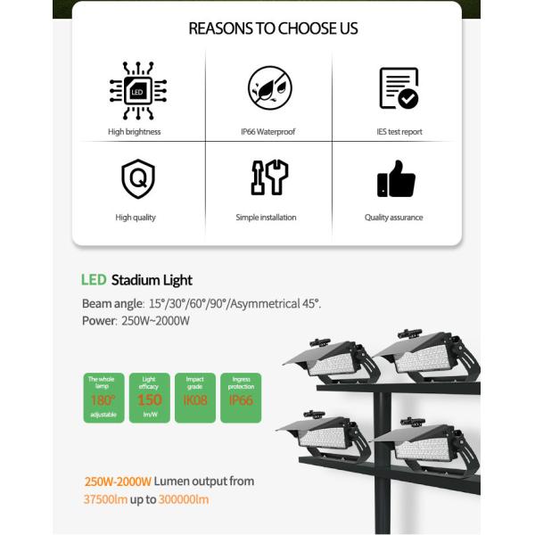 AC110V LED High Mast Light 250W Industrial Led Flood Lights For Bridge