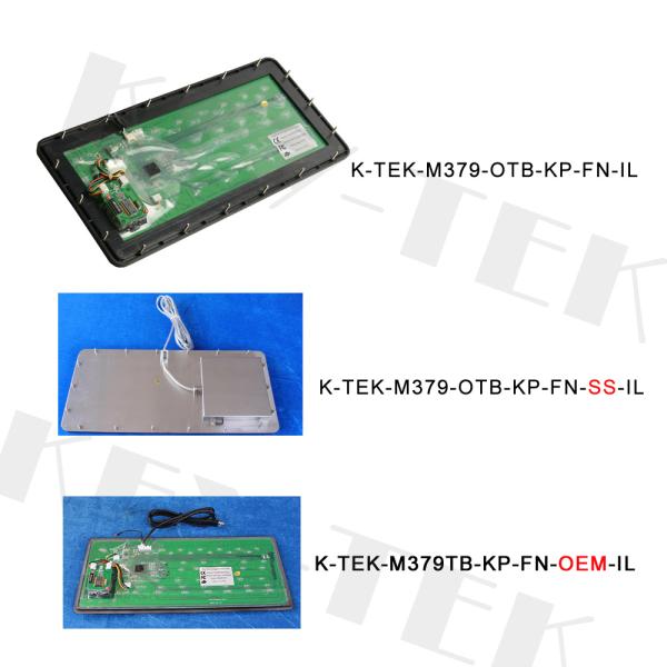 IP65 OEM Silicone Rubber Industrial Keyboard with 25mm Optical Trackball for Medical and Laboratory