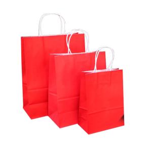 Disposable Paper Bags With Handles With Embossing Varnishing Printing Handling