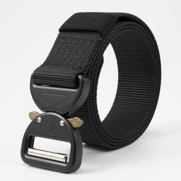 EDC Tactical Cotton Canvas Belt Metal Buckle 3.7cm Width