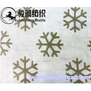Snow pattern printed short plush soft blanket fabric for hometextile and bedding