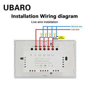 4Gang 110V 10A Smart Zigbee Wall Switch with Tuya Smart App for LED Lights Work