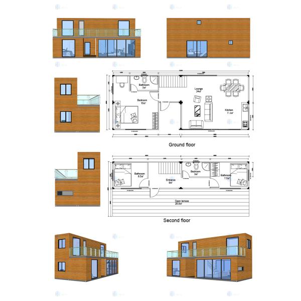 Heya-3X01 Container Prefabricated Flat Pack Container Model Sales On South Africa