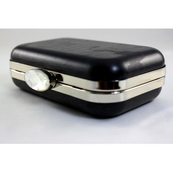 20.5cm Acrylic Closure Silver Oval Box Clutch Frames With Silk Print Logo