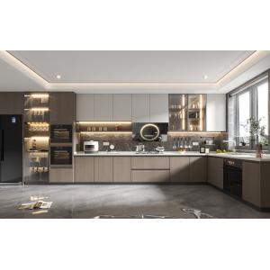 Modern MDF Kitchen Cabinet with High Gloss Lacquer Finish