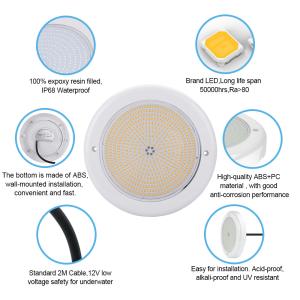 IP68 PAR56 PC Swimming Pool Light With RGB Remote Control LED 18W 24W AC 12v