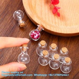 Small Mini Glass Bottles Jars With Cork Stoppers.Wishing Bottle Drifting Bottle