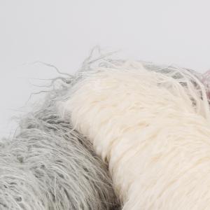 100% Acrylic Front Material Faux Fur Fabric Solid Color Long Pile from for Home