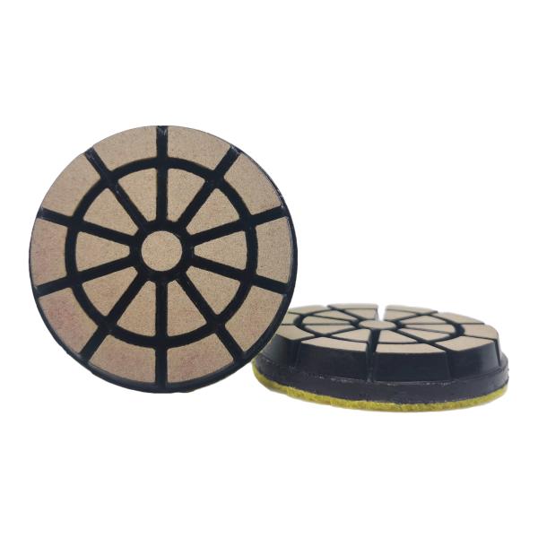 Quality 4 Inch ceramic bond transitional pucks & discs for concrete scratch removal from metal to resins. wholesale
